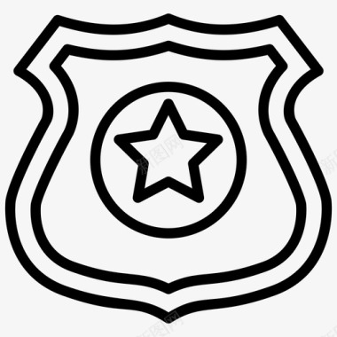 警察之星徽章成就徽章军事徽章图标图标