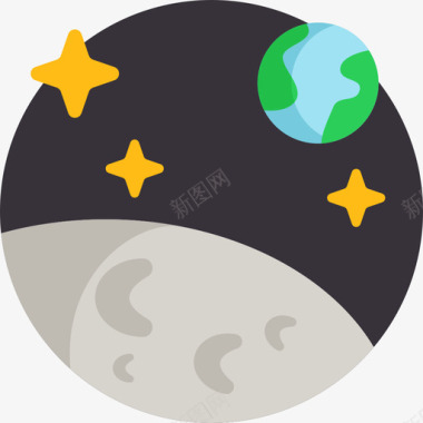 平坦月亮风景56平坦图标图标