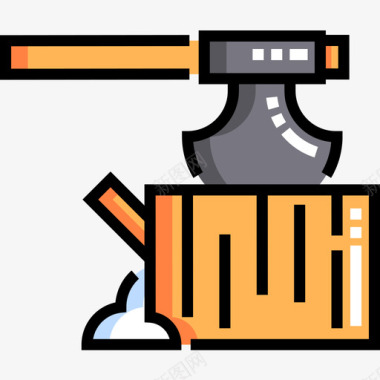 冬季健康饮食斧头冬季50线状颜色图标图标
