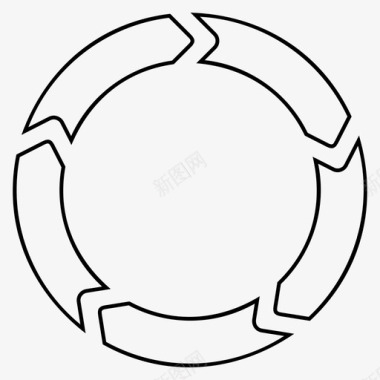 五个圆箭头圆箭头圆形图标图标