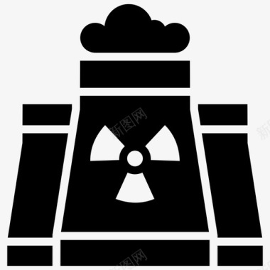 核辐射污染核工厂单元空气污染烟囱图标图标