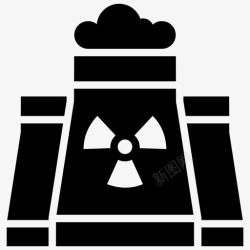 核工厂核工厂单元空气污染烟囱图标高清图片