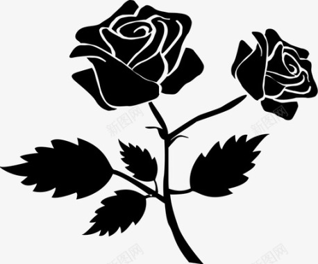 花朵玫瑰美丽花朵图标图标
