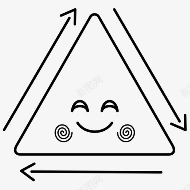 卡通三角形识别三角形形状图标图标