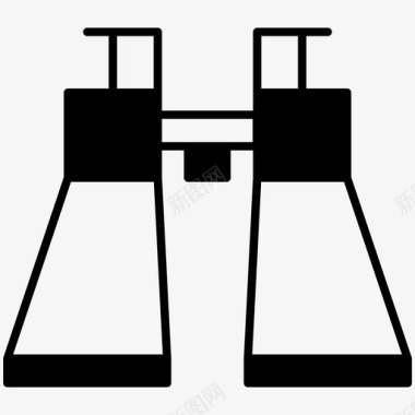 环形图标双筒望远镜环形狩猎部分实心图标图标