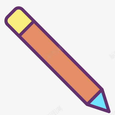 彩色铅笔教育195线性颜色图标图标