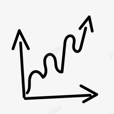 手绘睡莲线条增加箭头图表图标图标