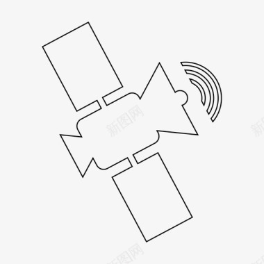 空间通信人造卫星轨道图标图标