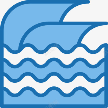 波浪能量7蓝色图标图标