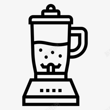 咖啡法式印刷机咖啡机咖啡壶图标图标