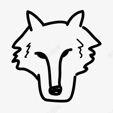 狼动物手绘图标图标