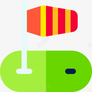高尔夫风旗高尔夫38平坦图标图标