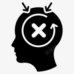 消极心理自我谴责焦虑抑郁图标高清图片