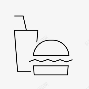 快餐汉堡美食广场图标图标