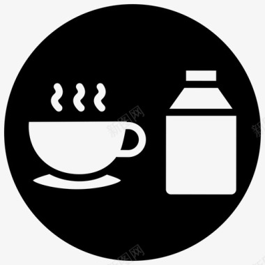 咖啡加牛奶早餐卡布奇诺图标图标