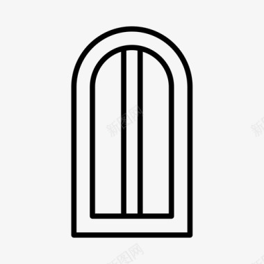 拱形窗建筑装饰图标图标