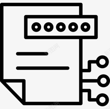 网络安全文件网络安全8线性图标图标
