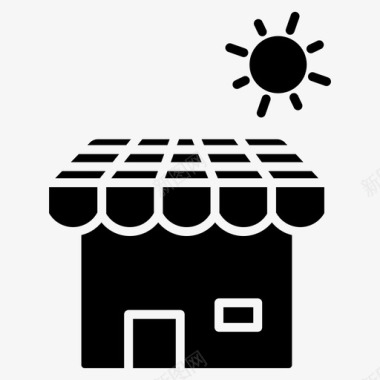太阳能板太阳能能源家用图标图标