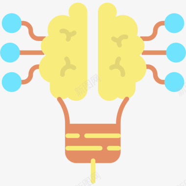 最强大脑大脑人工智能51扁平图标图标