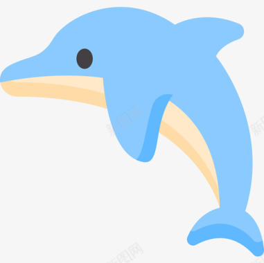 海豚动物54扁平图标图标