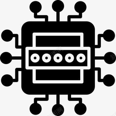 9安全加密Cpu网络安全9固态图标图标