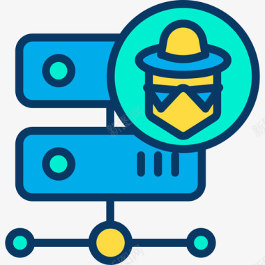服务器服务器网络安全11线性颜色图标图标