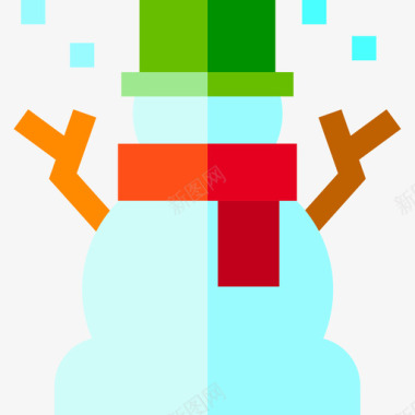 彩绘圣诞雪人雪人圣诞城10号平地图标图标