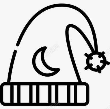 线性图标删除睡帽睡觉时间16线性图标图标