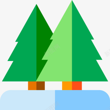 松树冬季运动5平坦图标图标