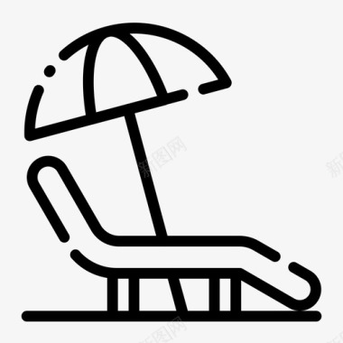 沙滩椅沙滩椅休息室躺椅图标图标