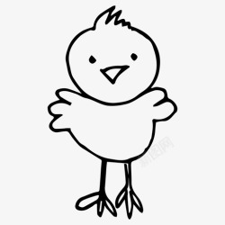 素描小鸡小鸡动物鸟图标高清图片