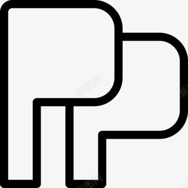 PaypalPaypal徽标5线性图标图标