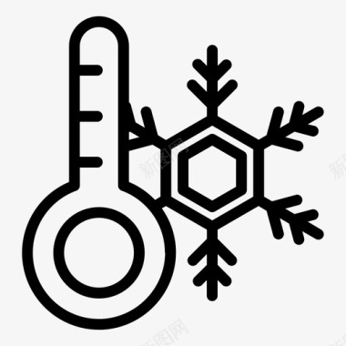 雪花标志温度保护凉爽雪花图标图标