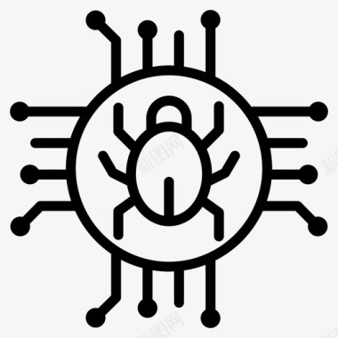 鐭虫煴电脑虫病毒细菌电脑病毒图标图标