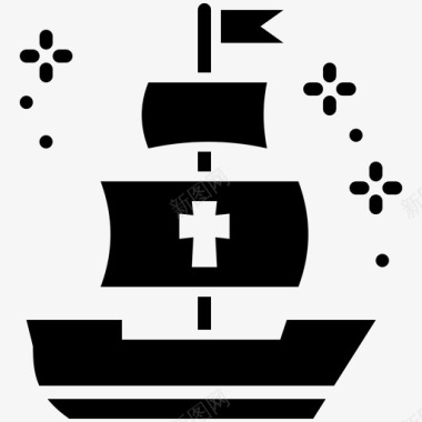 船哥伦布日航行图标图标