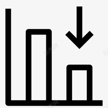 评比栏下降趋势图表栏箭头减少图标图标