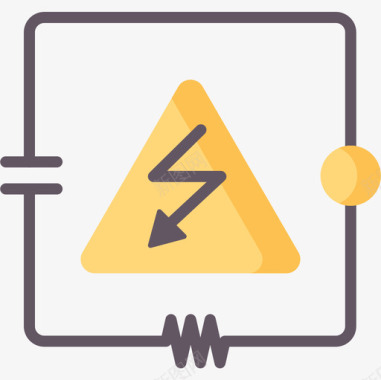 电工安全操作信号电工工具和元件8扁平图标图标