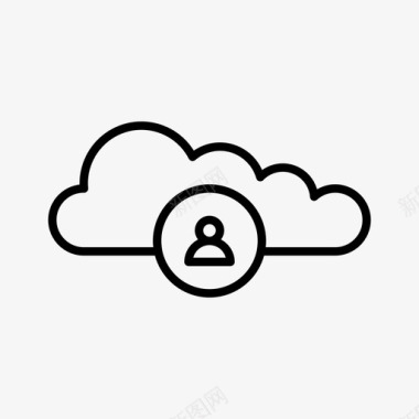 服务器云数据个人图标图标