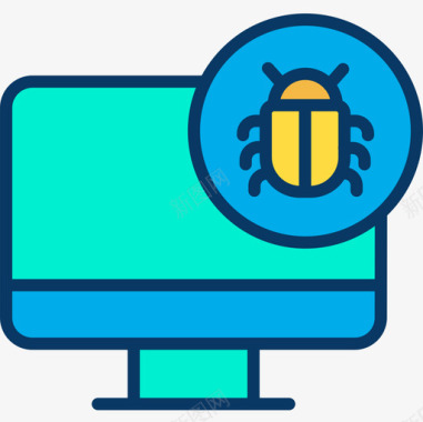 安全Bug网络安全11线性颜色图标图标
