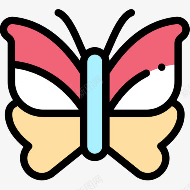 蝴蝶世界癌症意识日第11天直线颜色图标图标