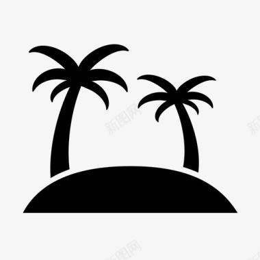 岛棕榈度假图标图标