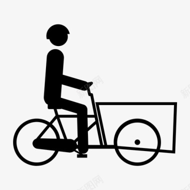载货自行车头盔戴上注意安全载货自行车图标图标