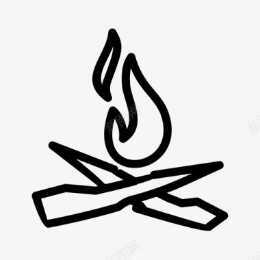 火焰图标火焰燃烧营火图标图标