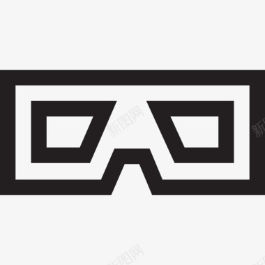 3d眼镜媒体技术20线性图标图标