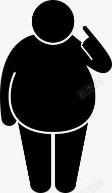 动作胖子指着自己手指超重图标图标