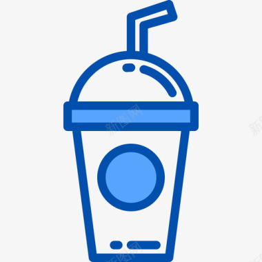 冰咖啡街头食品2蓝色图标图标