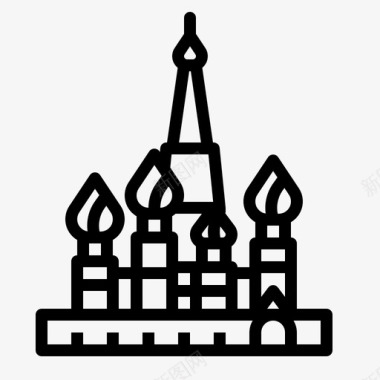圣巴兹尔大教堂地标俄罗斯图标图标