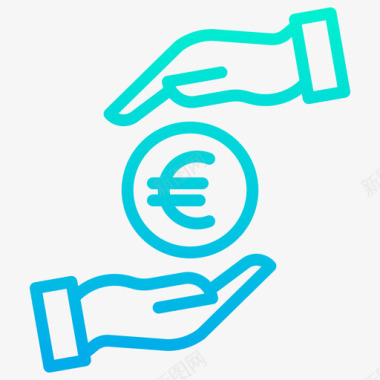 火焰欧元图标欧元安全103梯度图标图标