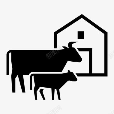 农场动物小牛牛图标图标
