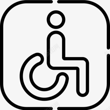 矢量信号图标轮椅信号和禁令4线性图标图标